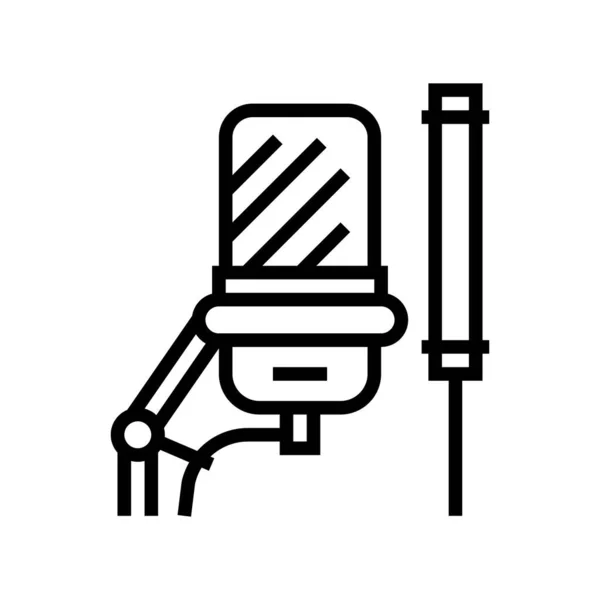 Microphone radio equipment line icon vector illustration — Stock Vector