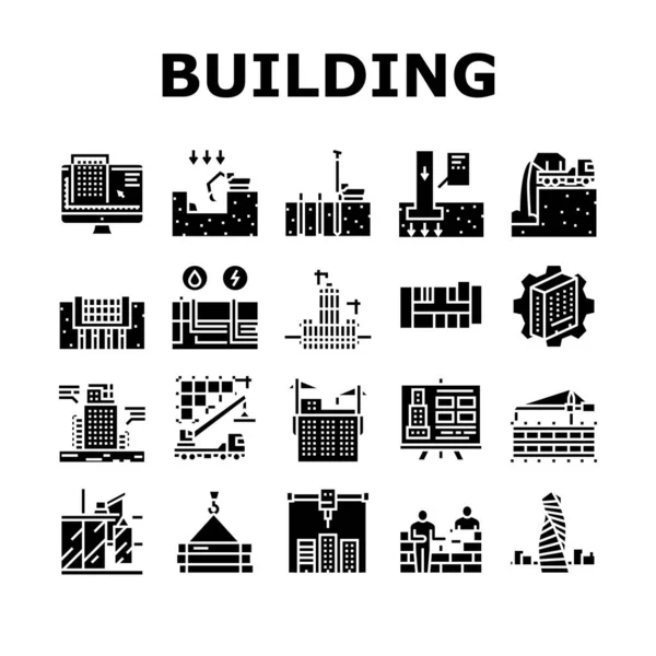 Construção Construção Coleção Ícones Set Vector —  Vetores de Stock