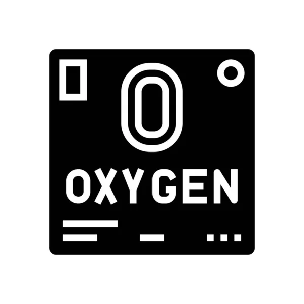 Elemento químico oxígeno 02 glifo icono vector ilustración — Archivo Imágenes Vectoriales