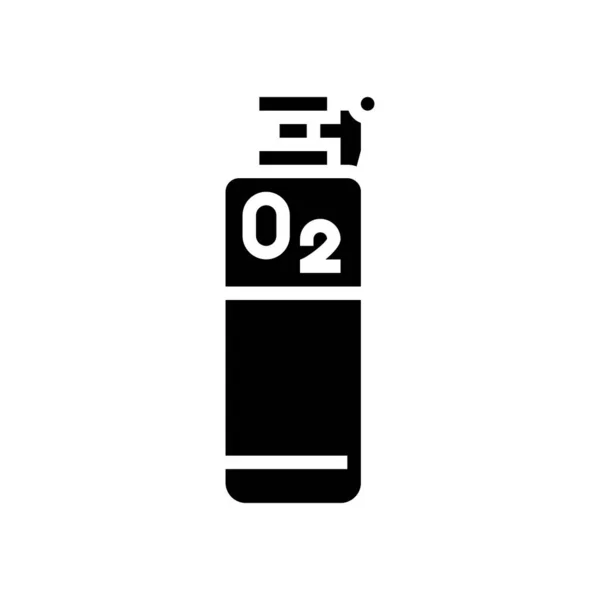 Oxígeno tanque glifo icono vector ilustración — Archivo Imágenes Vectoriales