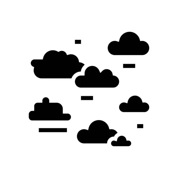 Naturalne chmury glif ikona wektor ilustracja — Wektor stockowy