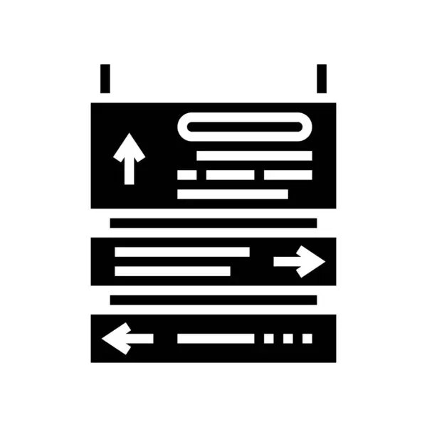 Direction signe glyphe icône vectoriel illustration — Image vectorielle