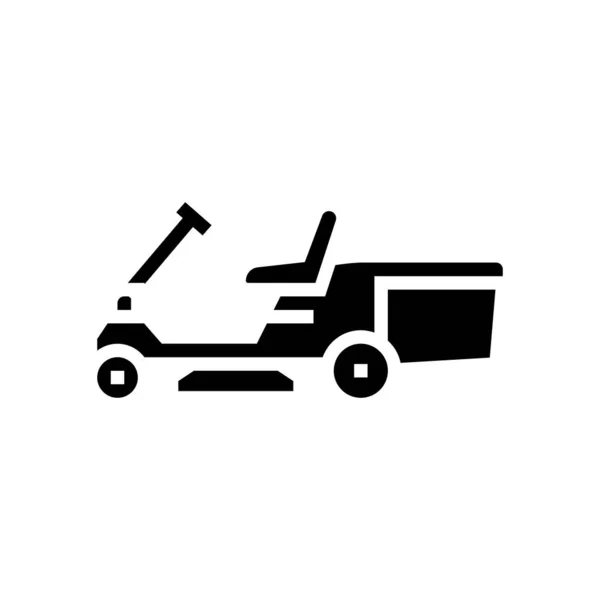 Lawn mower machine glyph icon vector illustration — Stock Vector