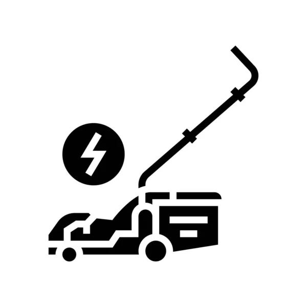 Elektrischer Rasenmäher Glyphen-Symbol-Vektor-Illustration — Stockvektor