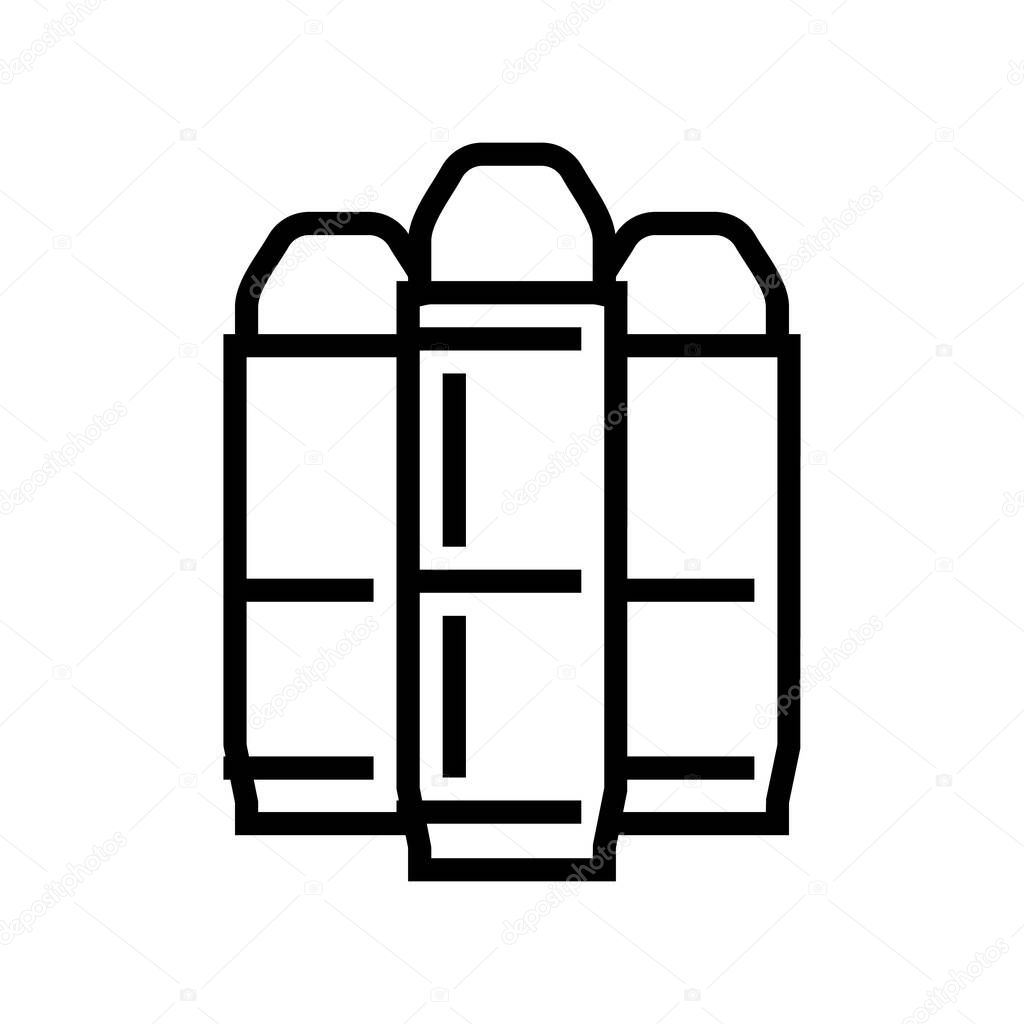 semi wad cutter or blank cartridges line icon vector illustration