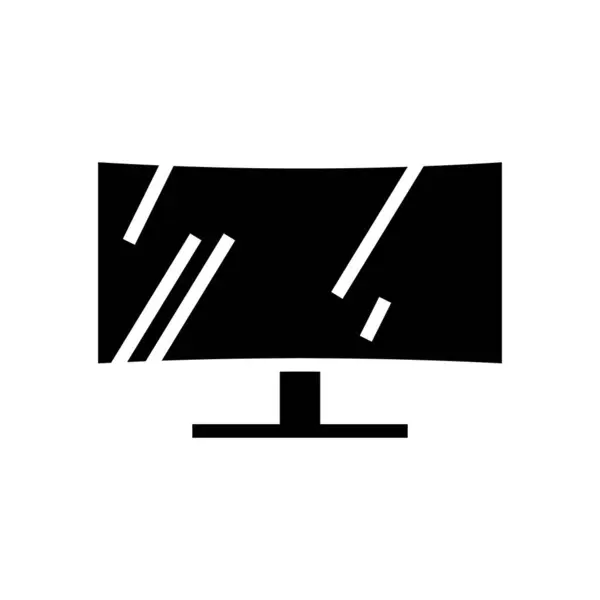 Monitor curvo glifo icono vector ilustración — Archivo Imágenes Vectoriales