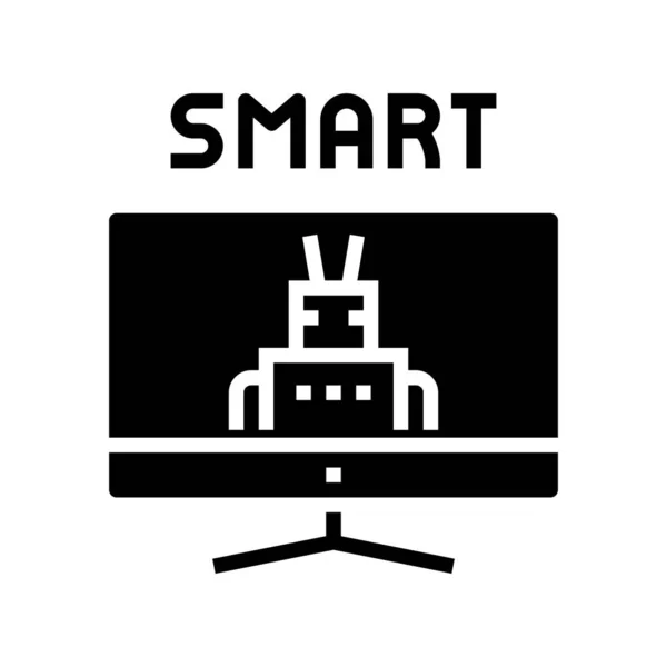 Smart monitor glyph icon vector illustration — Stock Vector