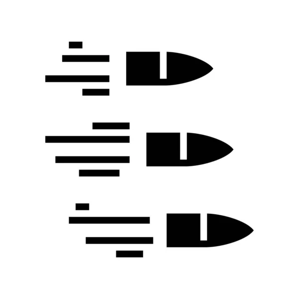 Flygande kulor glyf ikon vektor illustration — Stock vektor