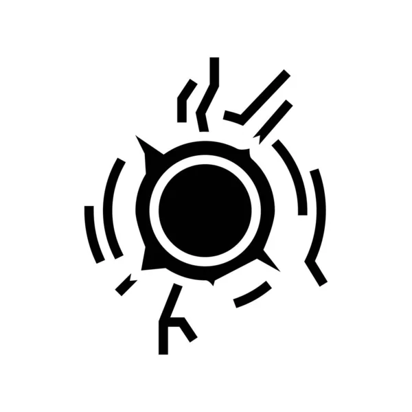 Bullet hole glyph icon vector illustration — 스톡 벡터