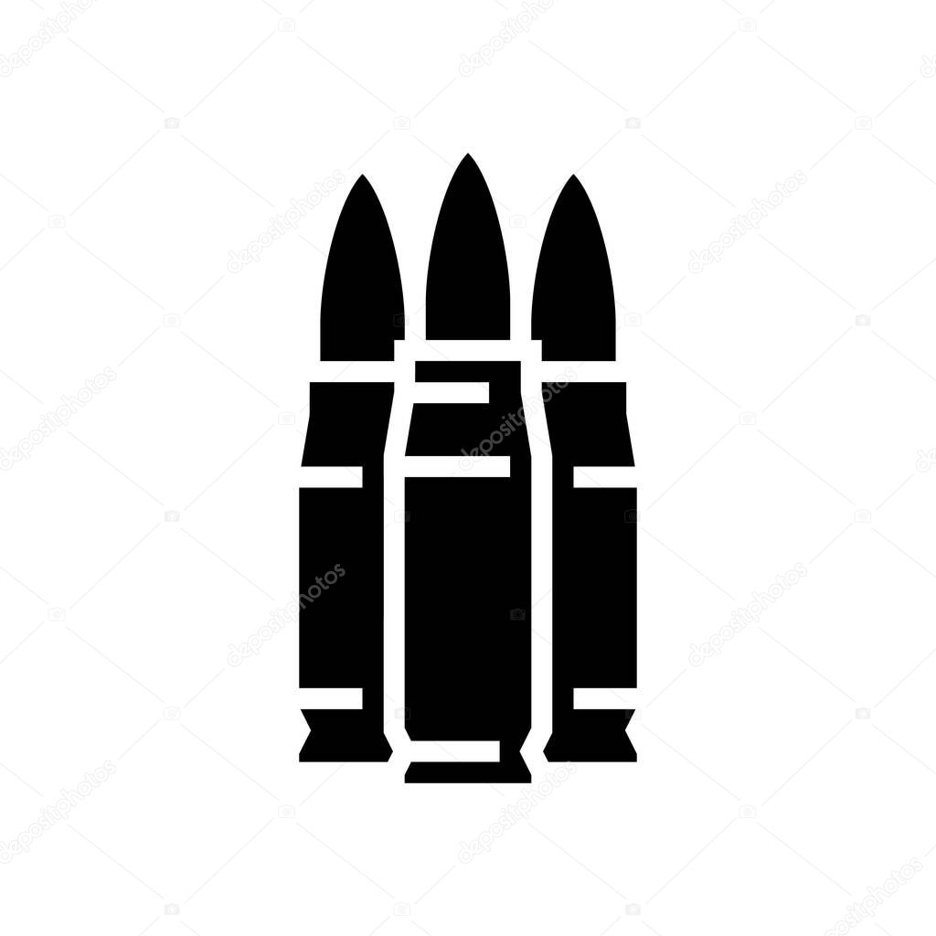 boat tail bullet glyph icon vector illustration