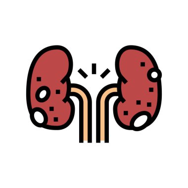 glomerulonefrit böbrek hastalığı renk ikonu çizimi