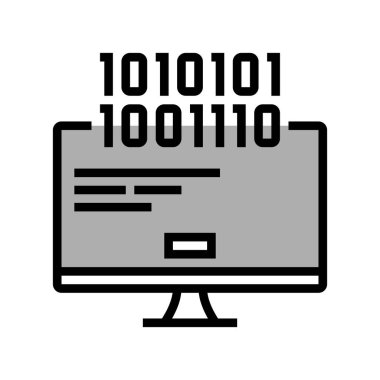 bilgisayar hatası renk ikonu vektör illüstrasyonu