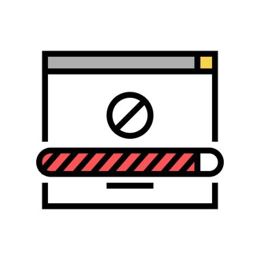 bağlantısız indirme renk ikonu vektör illüstrasyonu