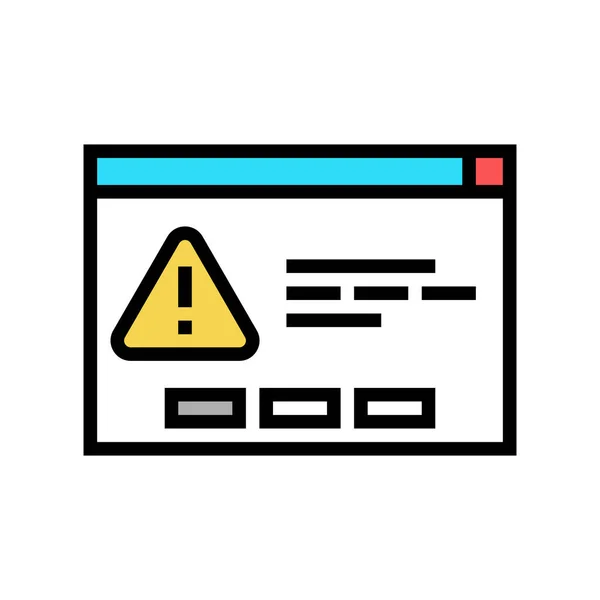 Computer task error color icon vector illustration — Stock Vector