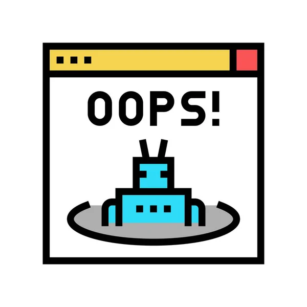 Oops web error color icono vector ilustración — Archivo Imágenes Vectoriales