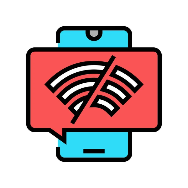 Векторная иллюстрация значка отключенного мобильного телефона WiFi — стоковый вектор