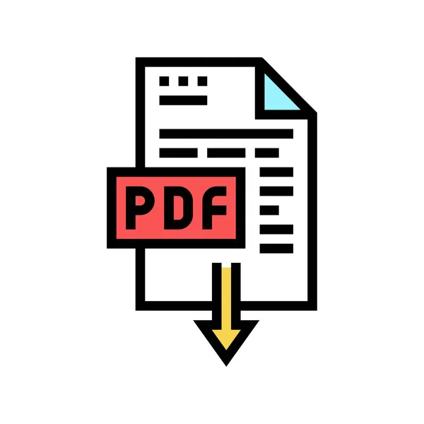 Pdf-Datei herunterladen Farb-Symbol-Vektorillustration — Stockvektor