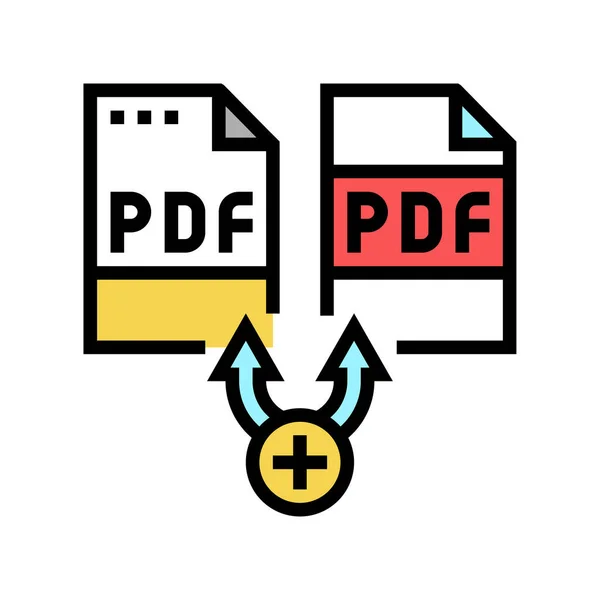 Erneuerung pdf Software Farbe Symbol Vektor Illustration — Stockvektor