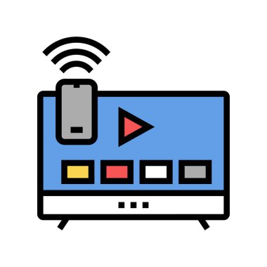 akıllı tv renk ikonu vektör illüstrasyonu