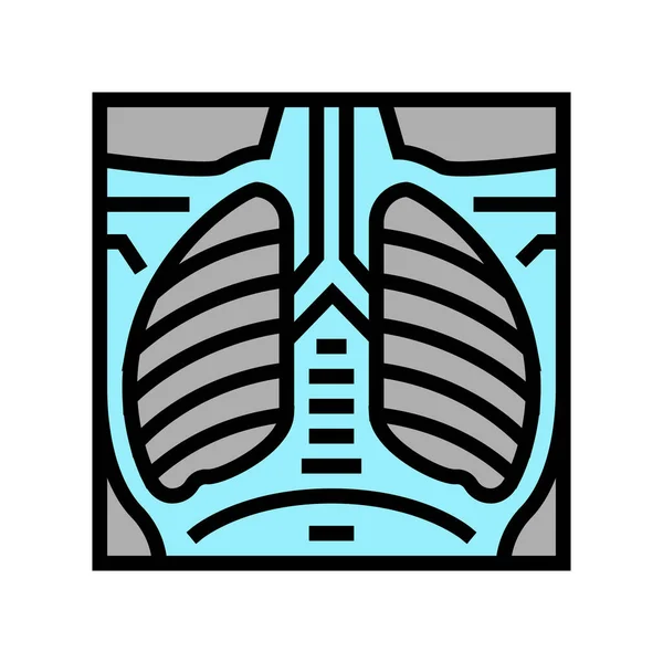 Akciğerler x-ray renk ikonu vektör çizimi — Stok Vektör
