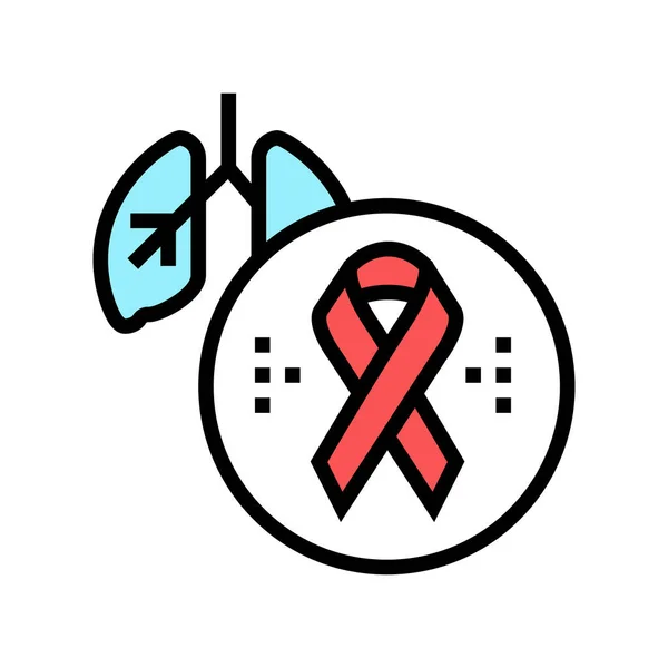 Deterioração da função pulmonar em pacientes infectados pelo hiv ilustração do vetor ícone de cor — Vetor de Stock