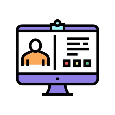 çevrimiçi eğitim rengi vektör illüstrasyonu