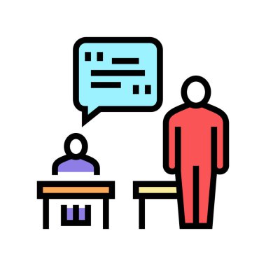 öğrenci cevabı renk ikonu vektör illüstrasyonu