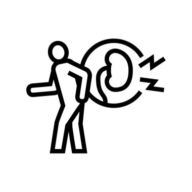 Ağrı böbrekleri çizgisi ikon vektör çizimi