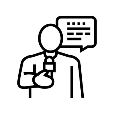 muhabir haber hattı ikon vektör illüstrasyonu