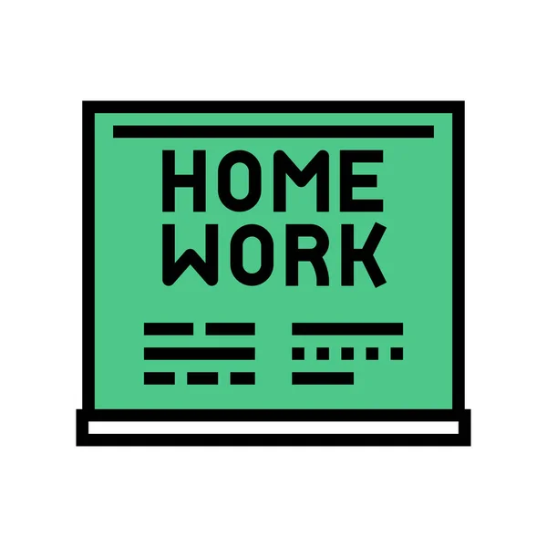 ( 영어 ) homework on blackboard color icon vector illustration — 스톡 벡터