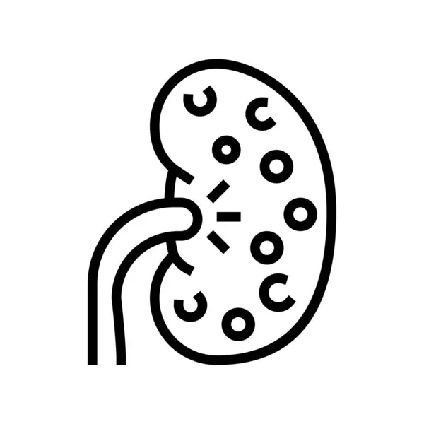 Nefrite linha renal ícone vetor ilustração — Vetor de Stock