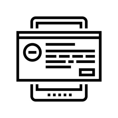 Hata tableti uygulama satırı vektör çizimi