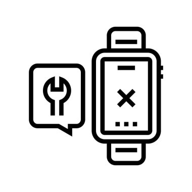 saat onarımı bağlantı hattı ikon vektör resimlemesi