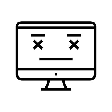 Çalışmayan web sitesi çizgisi simgesi çizimi
