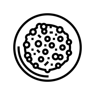 Pişmiş bezelye tabağı çizgisi ikon vektör çizimi