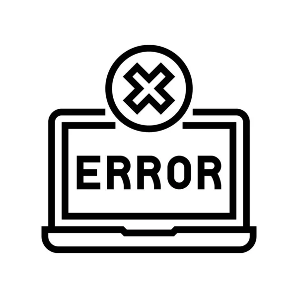 Error on laptop display line icon vector illustration — Stock Vector