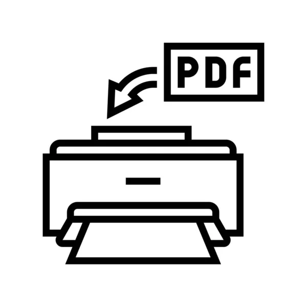 Drukowanie pliku pdf wiersz ikona wektor ilustracja — Wektor stockowy
