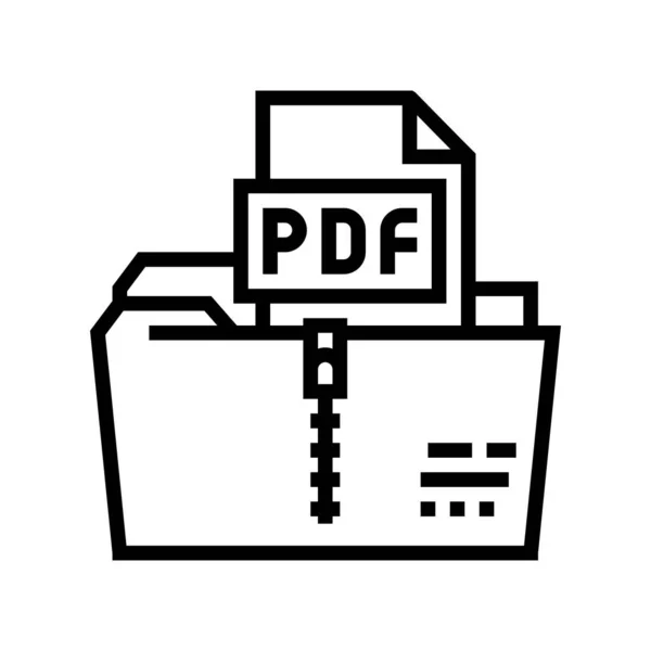 Archiving pdf file line icon vector illustration — Stock Vector