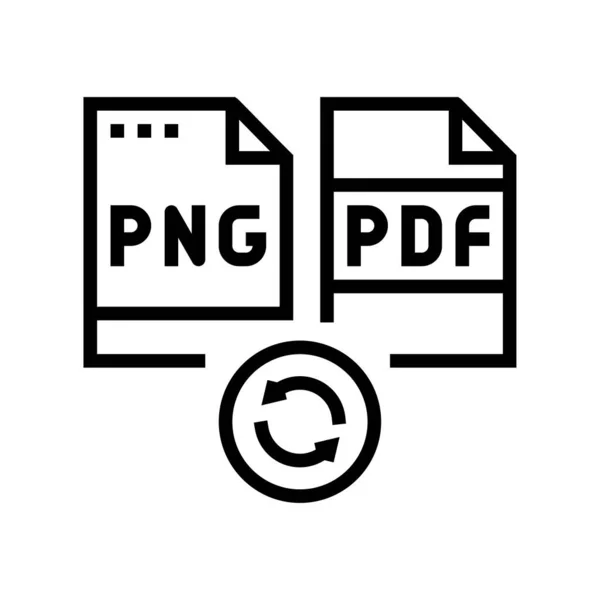 Pngをpdfファイルに変換するアイコンベクトルイラスト — ストックベクタ