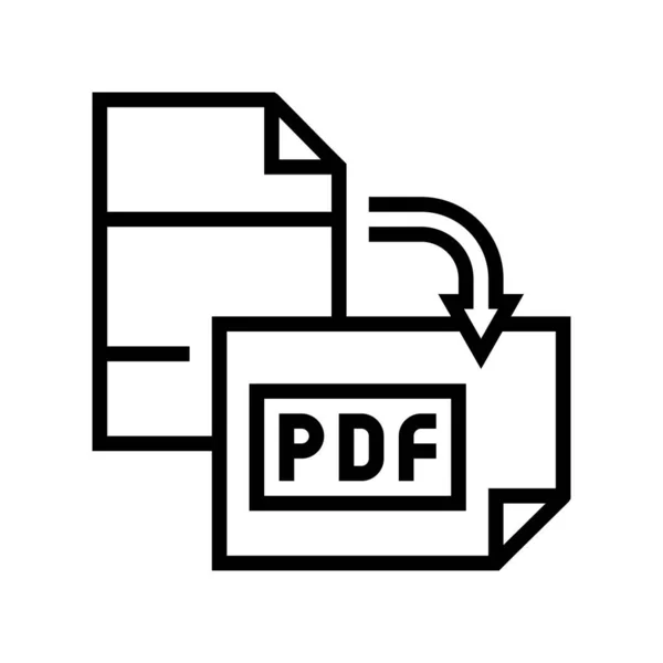 Orientierung pdf Datei Linie Icon Vektor Illustration — Stockvektor