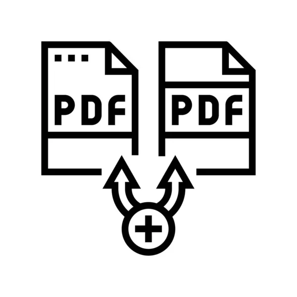 Erneuerung pdf software line icon vektor illustration — Stockvektor