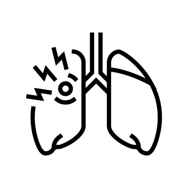 Asthme des enfants illustration vectorielle icône ligne — Image vectorielle