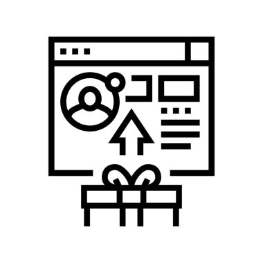 Dijital hediye satırı vektör illüstrasyonu gönderiliyor