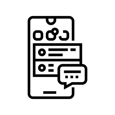 İletişim hattı ikon vektör illüstrasyonu için sosyal uygulama