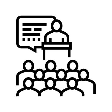 ebeveynler çizgi ikonu vektör illüstrasyonuyla buluşuyor