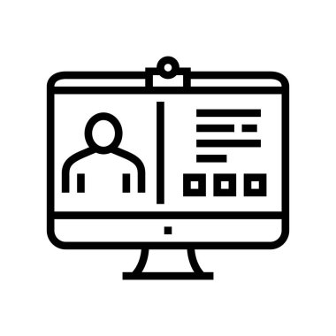 çevrimiçi eğitim çizgisi vektör illüstrasyonu