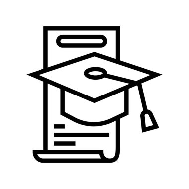 Okul mezuniyet satırı simgesi vektör illüstrasyonu