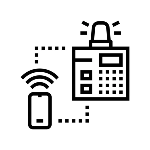 Security system main panel line icon vector illustration — Stock Vector