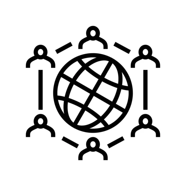 Illustration globaler Kommunikationslinien-Icon-Vektor — Stockvektor