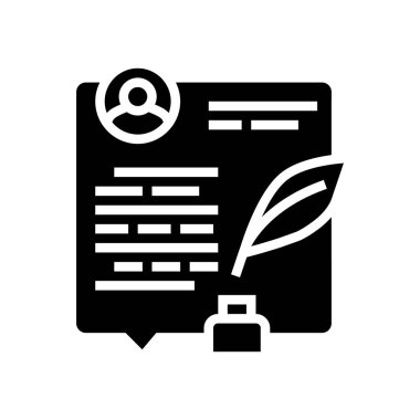 Haber makalesi glifleri vektör illüstrasyonu yazılıyor